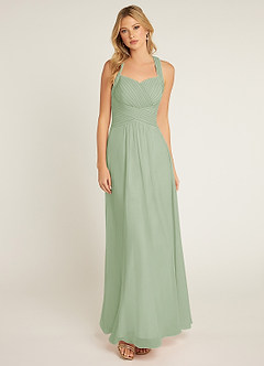 Azazie Claudia At-home Try On Dresses Dusty Rose A-Line Sweetheart Neckline Chiffon Dress image1