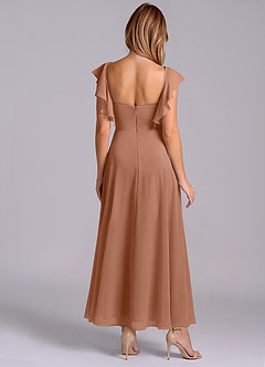 Azazie Leilani Bridesmaid Dresses Bronzer A-Line Ruched Chiffon Dress image2