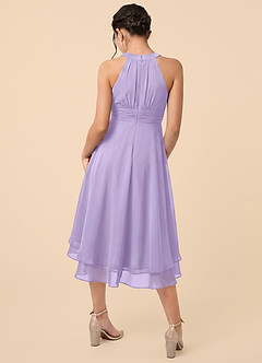 Azazie Linna Junior Lilac A-Line Pleated Chiffon Dress image2
