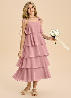 Azazie Shortcake Junior Klä av A-Line i Chiffong Rosett image5