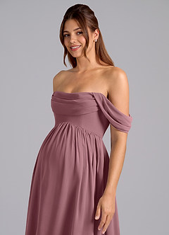 Azazie Saige Maternity Bridesmaid Dresses A-Line Pleated Chiffon Floor-Length Dress image6