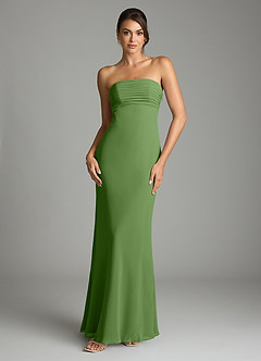 Azazie Saylor Bridesmaid Dresses Basil Mermaid Strapless Chiffon Dress image3