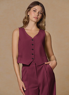 front Rowan Burgundy Refined Weave Performance vest