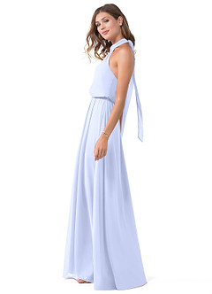 Azazie Landry Bridesmaid Dresses Lavender A-Line Pleated Mesh Dress image3