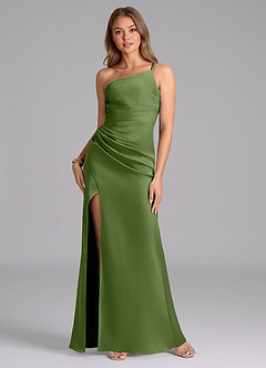 Azazie Eren Bridesmaid Dresses Juniper Mermaid One Shoulder Stretch Satin Dress image1