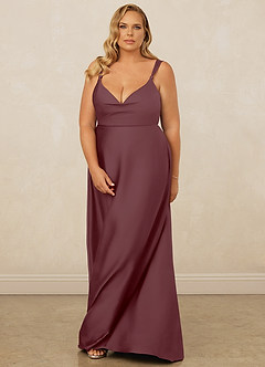 Christian Siriano Bridal for Azazie 1001 Bridesmaid Dresses Sangria A-Line Sweetheart Neckline Stretch Satin Dress image5
