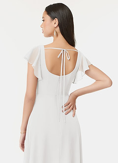 Azazie Bondi Bridesmaid Dresses Ivory A-Line Ruffled Chiffon Dress image11