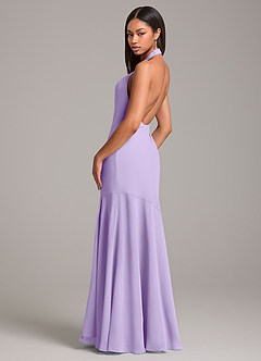 Azazie Lorena Bridesmaid Dresses Lilac Mermaid Pleated Chiffon Dress image6