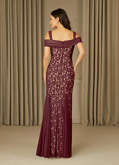 Azazie Claribel vestidos de madre de la novia Vestido de Cabernet de Encaje de Sirena con Vestidos sin tirantes image2