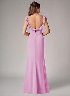 Azazie Callie Robes de demoiselle d'honneur Robe Sirène Convertible en Mousseline de soie Fente Latérale Rose Bonbon image2