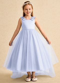 Azazie Lorita Robe Demoiselle D'honneur Fillette Robe Trapèze en Tulle Perlé Lavande image2