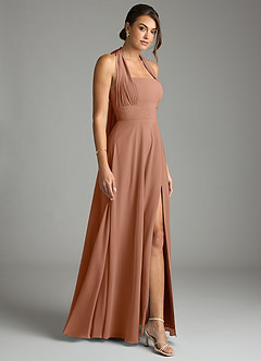 Azazie Tamira Suknie dla druhen Linia A Pofałdowany Szyfon Do ziemi Sukienka image7