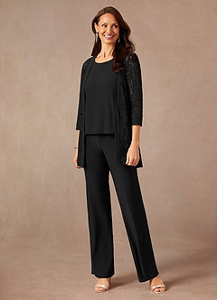 Azazie Mamrie Abiti per la Madre della Sposa Abito Tuta Pantaloni in Pizzo Nero image3