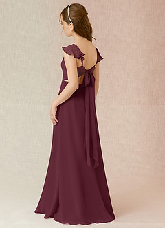Azazie Everett Junior Vestido de Cabernet de Gasa de Corte En A image4