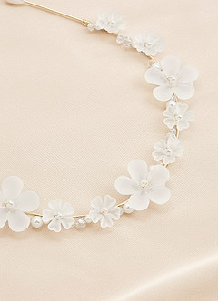 front Diadema de cuentas florales esmeriladas