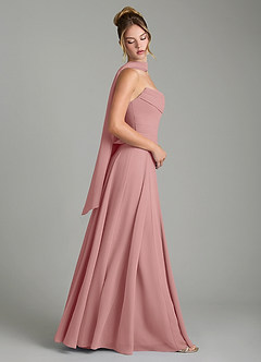 Azazie Gabriela Abiti da Damigella Abito A-Line in Chiffon Corsetto Rosa Polverosa image3