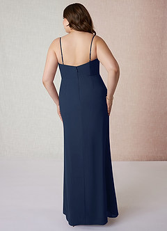 Azazie Tayla Bridesmaid Dresses Dark Navy Sheath Square Neckline Chiffon Dress image7