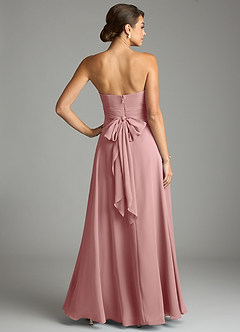 Azazie Tamira Suknie dla druhen Linia A Pofałdowany Szyfon Do ziemi Sukienka image4