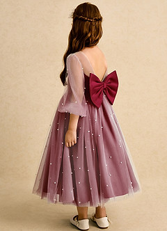 Azazie Trudy Flower Girl Dresses Burgundy Ball-Gown Sweetheart Neckline Tulle Dress image7