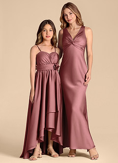 Azazie Catalina Junior Jurk van Stretch Satijn met A-Lijn Sweetheart Halslijn Amethist image3