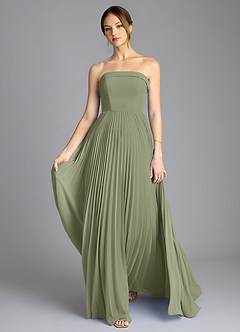 Azazie Mariana Bridesmaid Dresses Pistachio A-Line Strapless Chiffon Dress image1