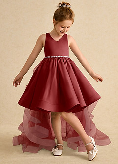 Azazie Julietta Blumenmädchenkleider Ballkleid Cabrio Tüll Kleid Rost image5