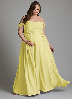 Azazie Saige Maternity Bridesmaid Dresses A-Line Pleated Chiffon Floor-Length Dress image11