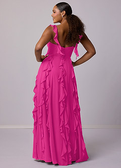 Barbie ♥ Azazie Bridesmaid Dresses Barbie Pink A-Line with Pockets Chiffon Dress image8