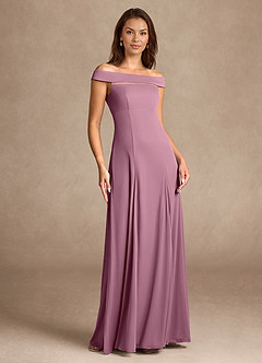Azazie Ewa Mother of the Bride Dresses Vintage Mauve A-Line Off the Shoulder Mesh Dress image7