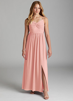 Azazie Zeya Junior Rosette A-Line Chiffon Dress image3