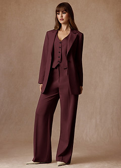 front Rowan Cabernet Completo 2 pezzi con trama raffinata