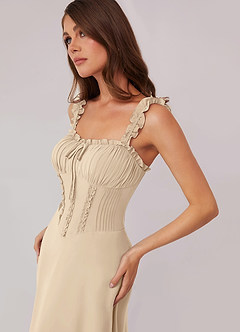 Barbie ♥ Azazie Bridesmaid Dresses Champagne A-Line Sweetheart Neckline Chiffon Dress image5