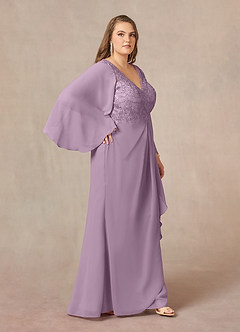 Azazie Perry Kleider für die Brautmutter Meerjungfrau-Linie V-Hals Spitze Chiffon Kleid Blauregen image10