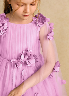 Azazie Staria vestidos de niña de las flores Vestido de Rosa Caramelo de Tul de Princesa con Volante image10