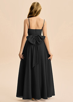 Azazie Bear Junior Black A-Line Pleated Chiffon Dress image2