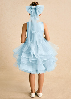 Azazie Tinie Flower Girl Dresses Sky Blue Ball-Gown Bow Tulle Dress image6