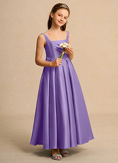 Azazie Mochi Girl Flower Girl Klänningar Klä Balklänning i Matt satäng Plisserad image4