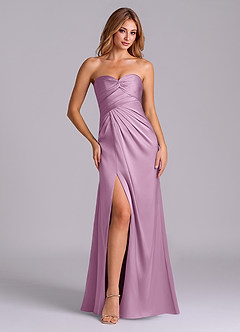 Azazie Sabrine Final Sale Wisteria A-Line Sweetheart Neckline Stretch Satin Dress image1