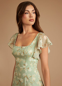 Azazie Bondi Bridesmaid Dresses Agave Bloom Floral A-Line Ruched Bloom Dress image5