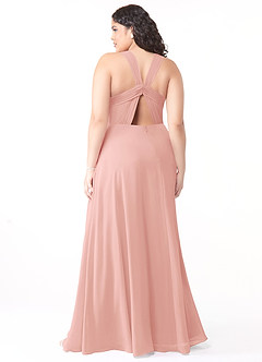 Azazie Jane Final Sale Matcha A-Line V-Neck Pleated Chiffon Dress image7