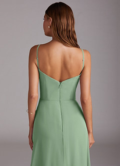 Azazie Marley Bridesmaid Dresses Matcha A-Line Off the Shoulder Chiffon Convertible Dress image10