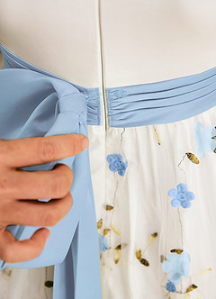 Azazie Pollie Flower Girl Dresses Sky Blue Sky Blue A-Line Bow Tulle Dress image10