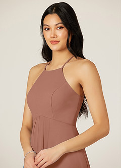 Azazie Sarah Final Sale Bronzer Empire Pleated Chiffon Dress image6