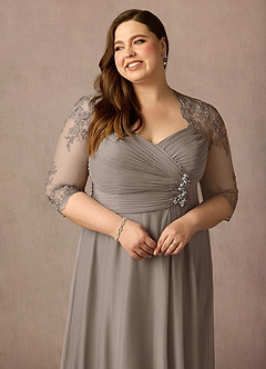 Azazie Anne Mother of the Bride Dresses Taupe Sheath Sweetheart Sequins Lace Dress image17