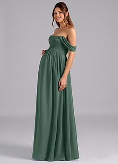 Azazie Saige Maternity Bridesmaid Dresses A-Line Pleated Chiffon Floor-Length Dress image5