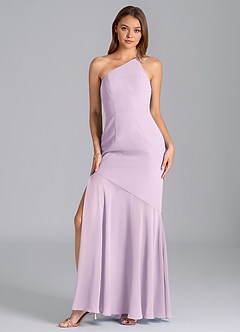 Azazie Tilla Jurken voor bruidsmeisjes Jurk van Chiffon met Zeemeermin One-Shoulder Frosted Lila image4