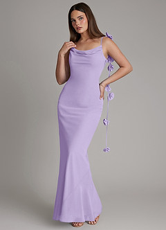 Azazie Kalico Robes de demoiselle d'honneur Robe Sirène en Mousseline de soie Plissée Lilas image6
