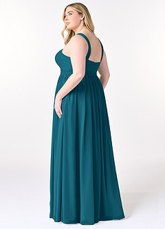 Azazie Elvira Bridesmaid Dresses Ink Blue A-Line Pleated Chiffon Dress image10