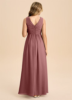 Azazie Skyla Junior Desert Rose A-Line Pleated Chiffon Dress image2