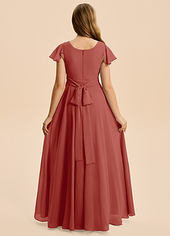 Azazie Cady Junior Terracotta A-Line Pleated Chiffon Dress image2
